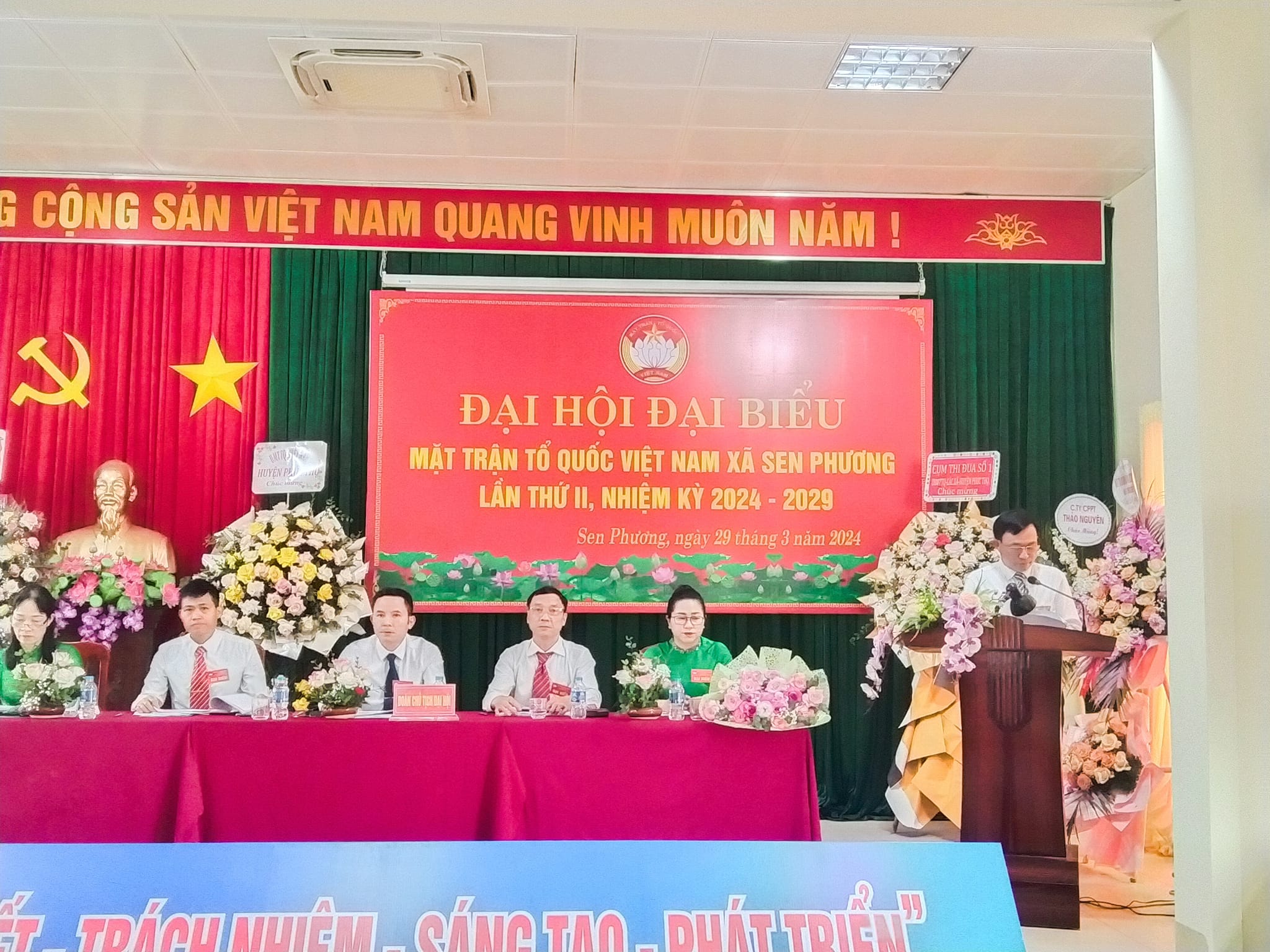 Sáng 29/3/2024 Ủy ban MTTQ Việt Nam xã Sen Phương tổ chức Đại hội đại biểu lần thứ II, nhiệm kỳ 2024 - 2029.
